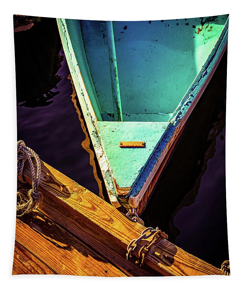 Antique Tapestry featuring the photograph Dockside. by Jeff Sinon