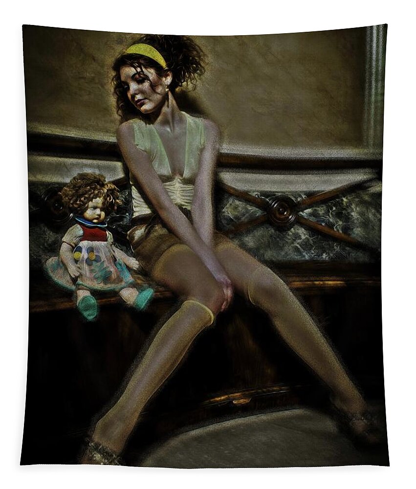 Dolls Tapestry featuring the photograph Dolls at museum #4 by Al Fio Bonina