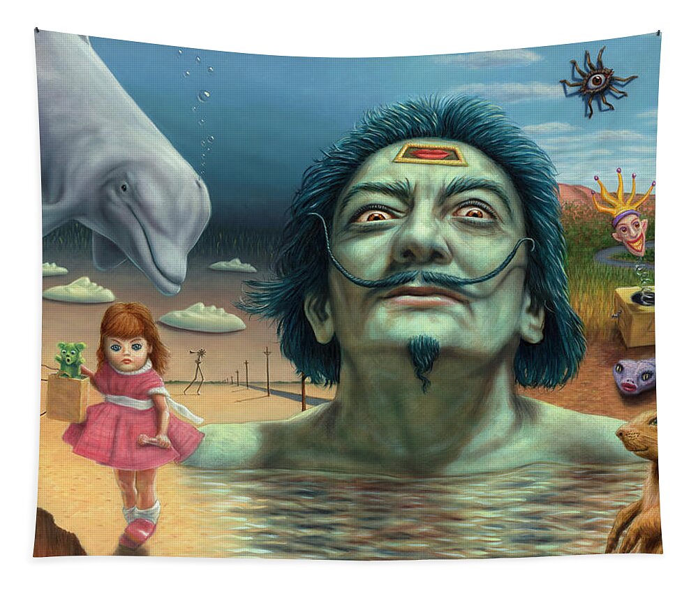Salvador Tapestry featuring the painting Dolly in Dali-Land by James W Johnson