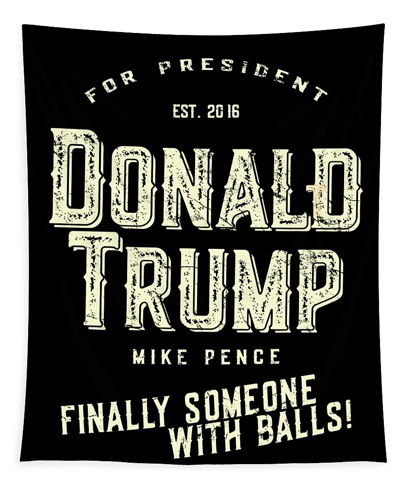Funny Tapestry featuring the digital art Donald Trump Mike Pence 2016 Retro by Flippin Sweet Gear