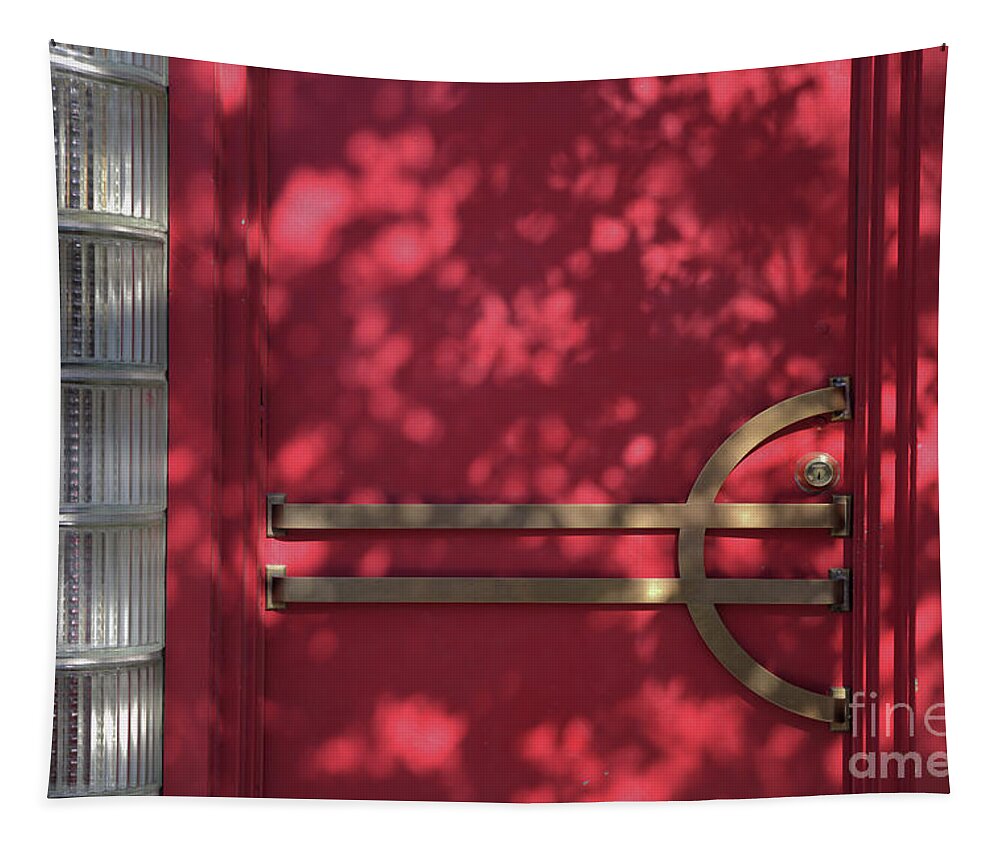 Door Tapestry featuring the photograph Door with Morning Light and Shadows by Kae Cheatham