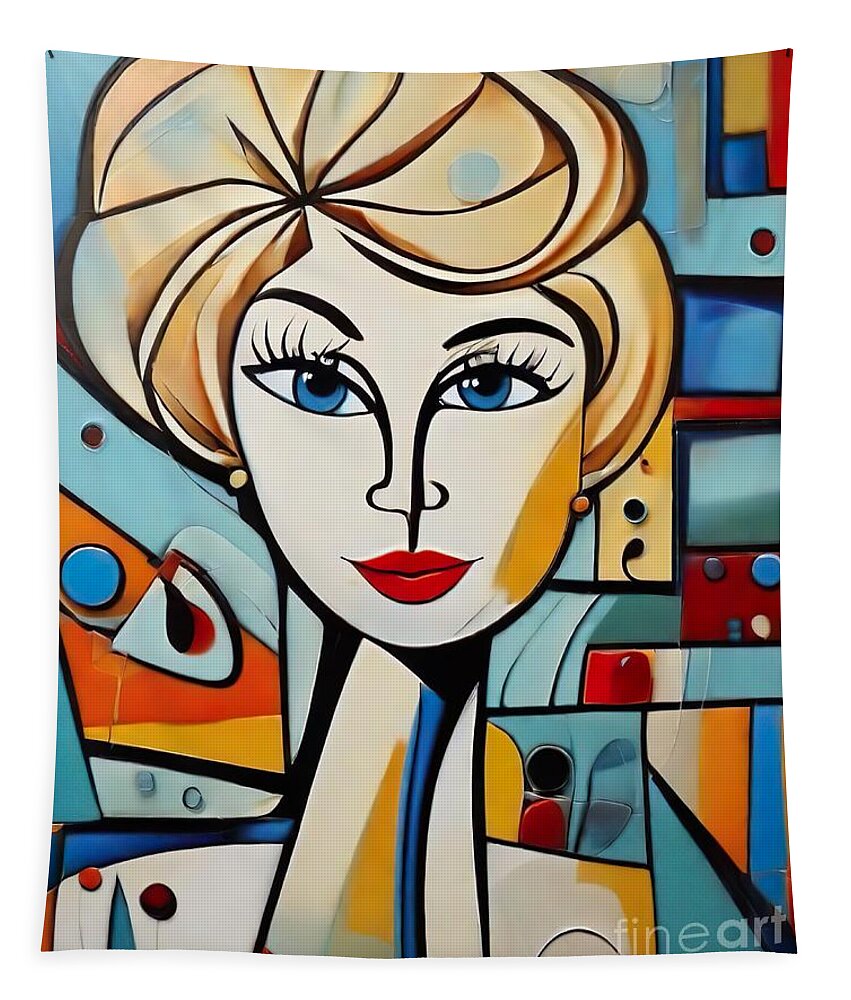 Doris Day Tapestry featuring the digital art Doris Day abstract by Movie World Posters
