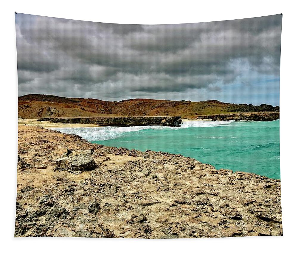 Landscape Tapestry featuring the photograph Dos Playa by Monika Salvan