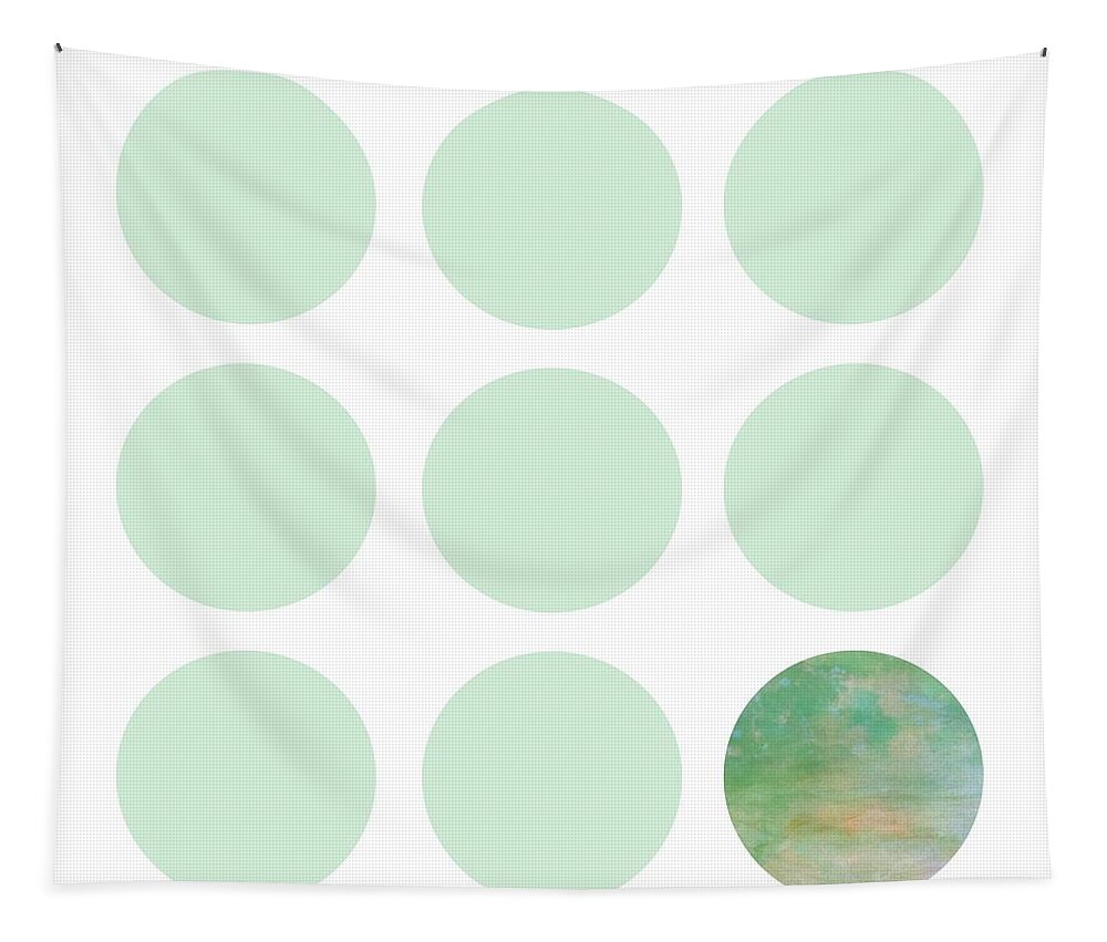Dots Tapestry featuring the digital art Dots Abstract - Fresh Mint by Marianna Mills