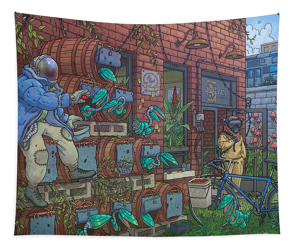 Chicago Tapestry featuring the digital art Dovetail by EvanArt - Evan Miller