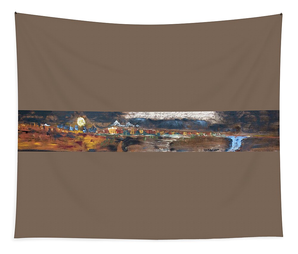  Tapestry featuring the painting Down by the River by David McCready