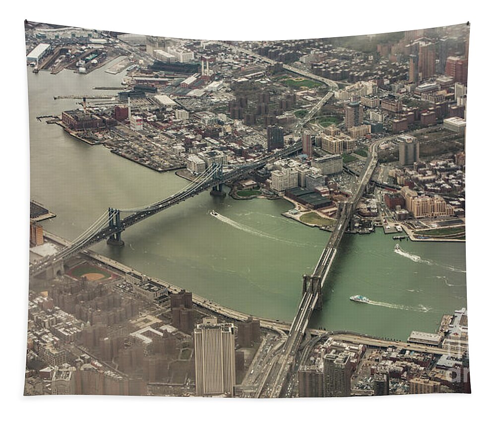 Brooklyn Real Estate Tapestry featuring the photograph Downtown Brooklyn Aerial View by David Oppenheimer