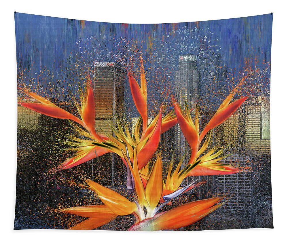 Los Angeles Tapestry featuring the digital art Downtown Los Angeles by Alex Mir
