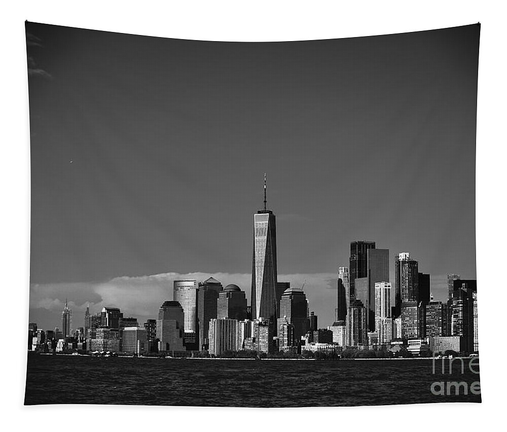 New York City Tapestry featuring the photograph Downtown New York Skyline by Debra Banks