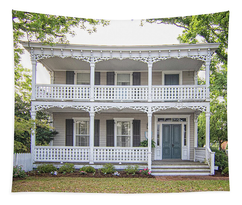 Beaufort Tapestry featuring the photograph Dr. James Manney Historic House - Beaufort NC by Bob Decker