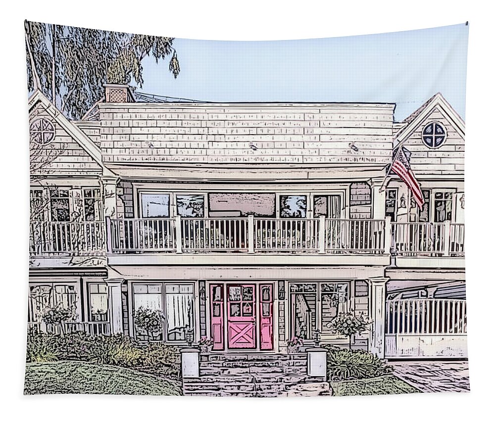 Dream House Tapestry featuring the photograph Dream House Sketch RRA by Alison Frank