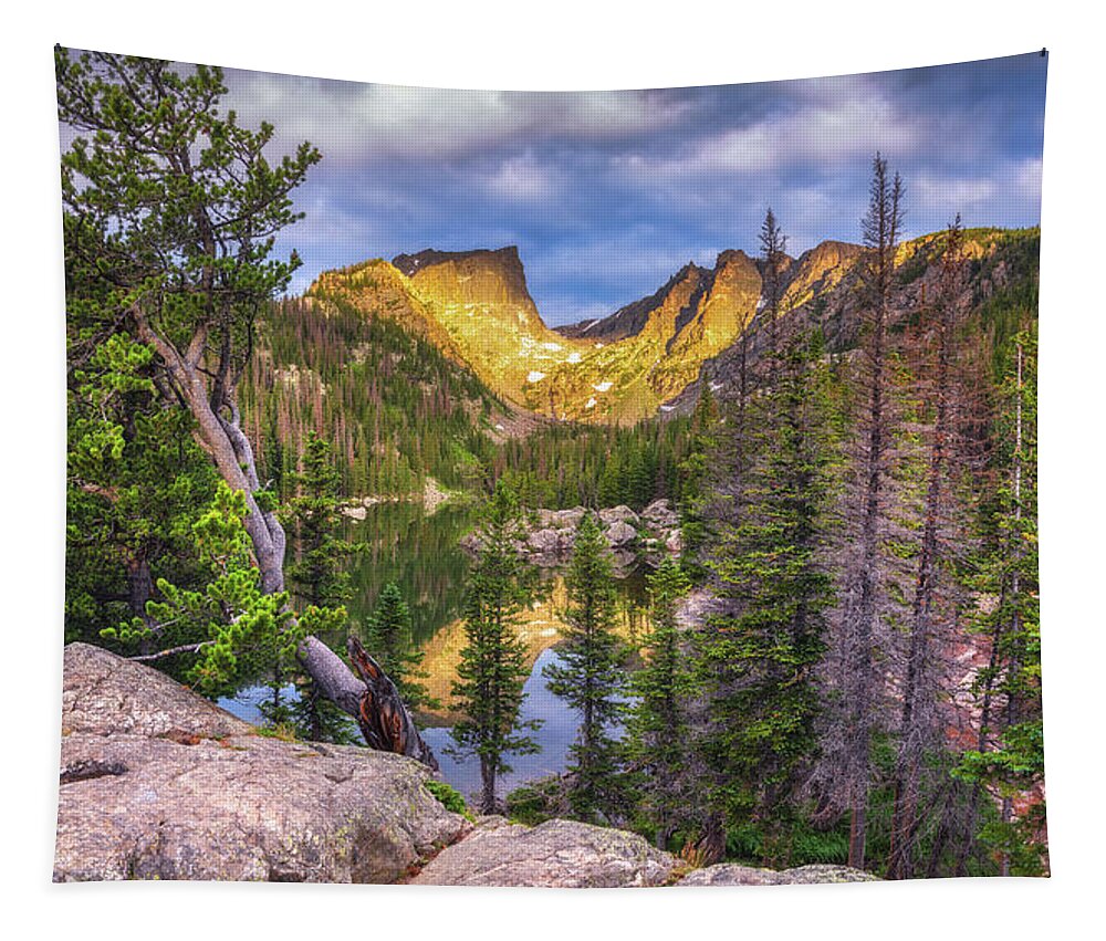 Dream Lake Tapestry featuring the photograph Dream Lake Pano by Darren White
