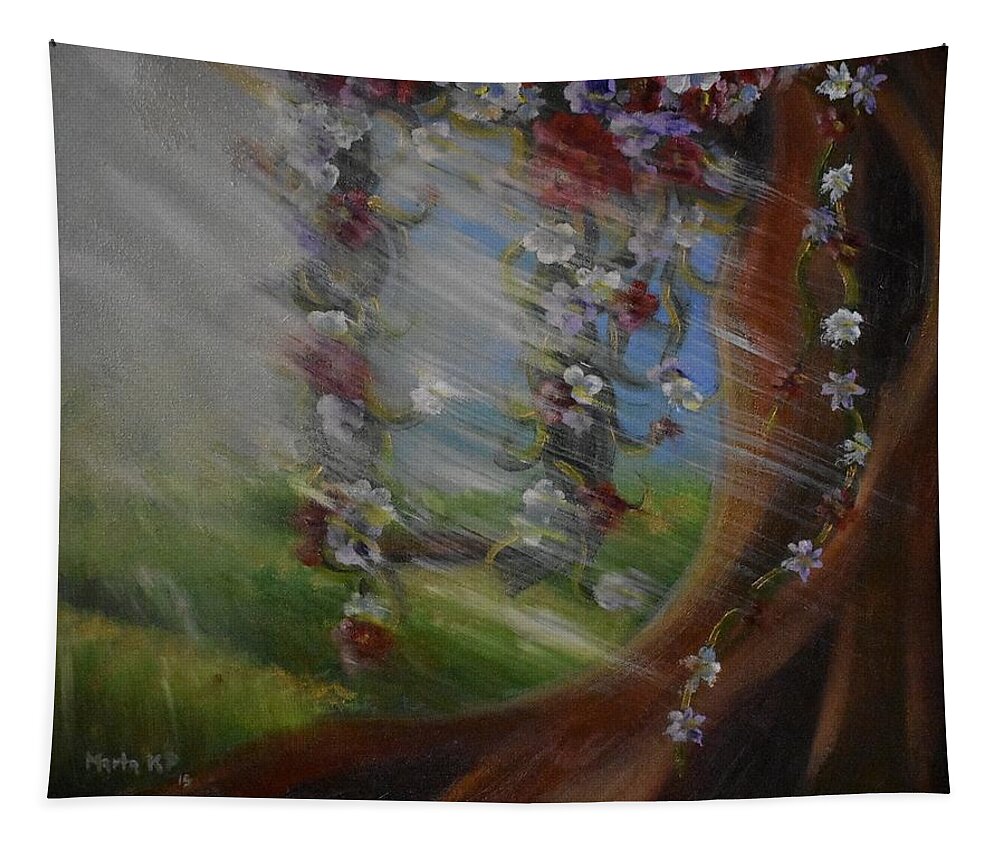 Oil Painting Tapestry featuring the painting Dream Of Heaven by Marta Pawlowski