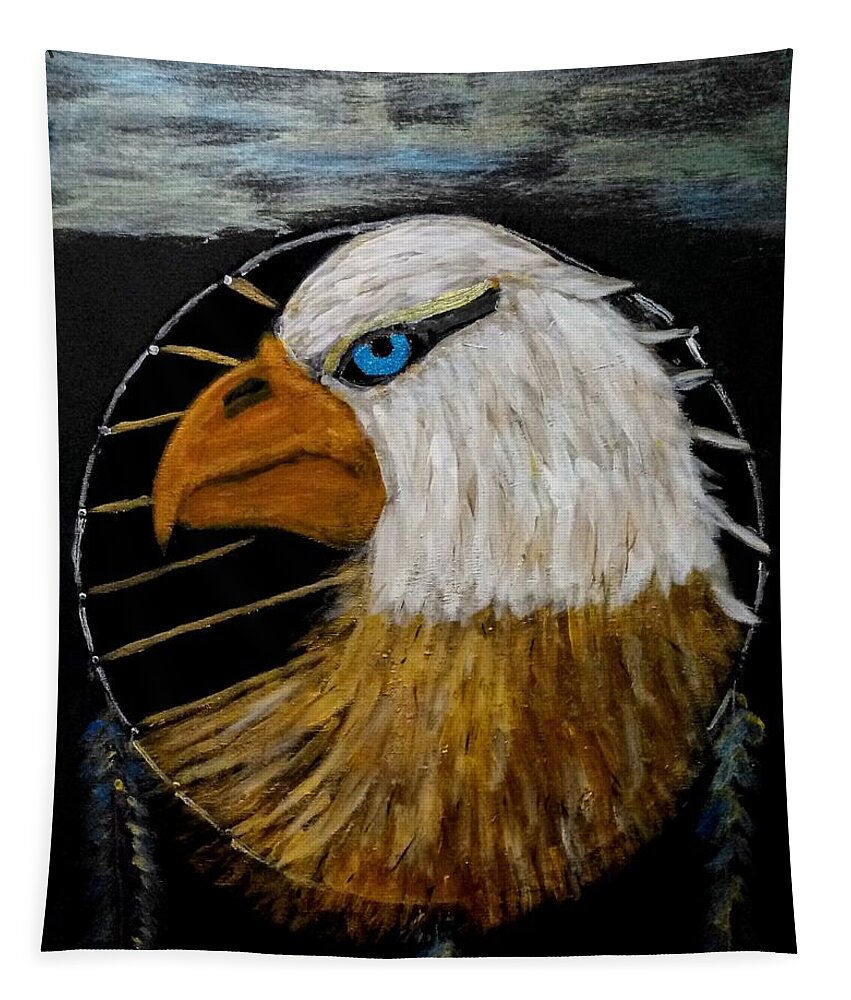 Eagle Tapestry featuring the painting DreamCaught by Anna Adams