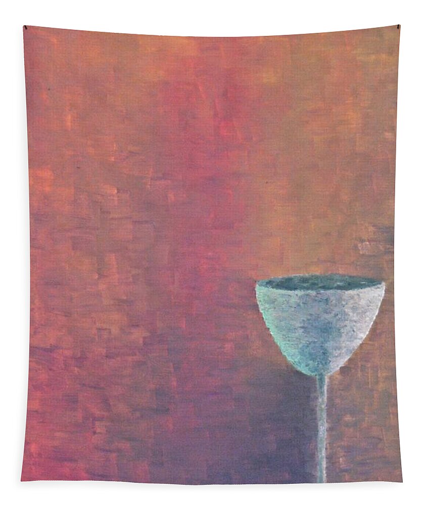 Glass Tapestry featuring the painting Drink for One by Alina Deica