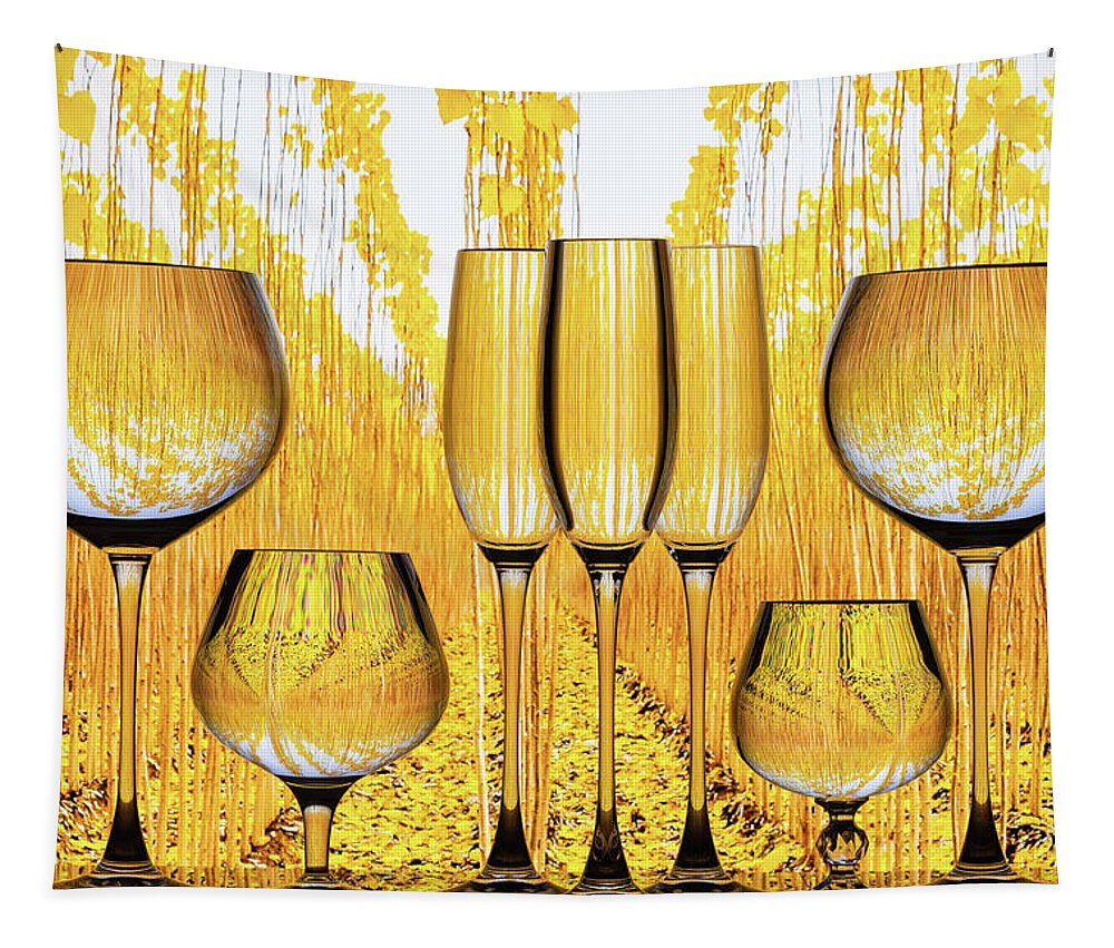 Refraction Tapestry featuring the photograph Drinks Of Gold by Elvira Peretsman