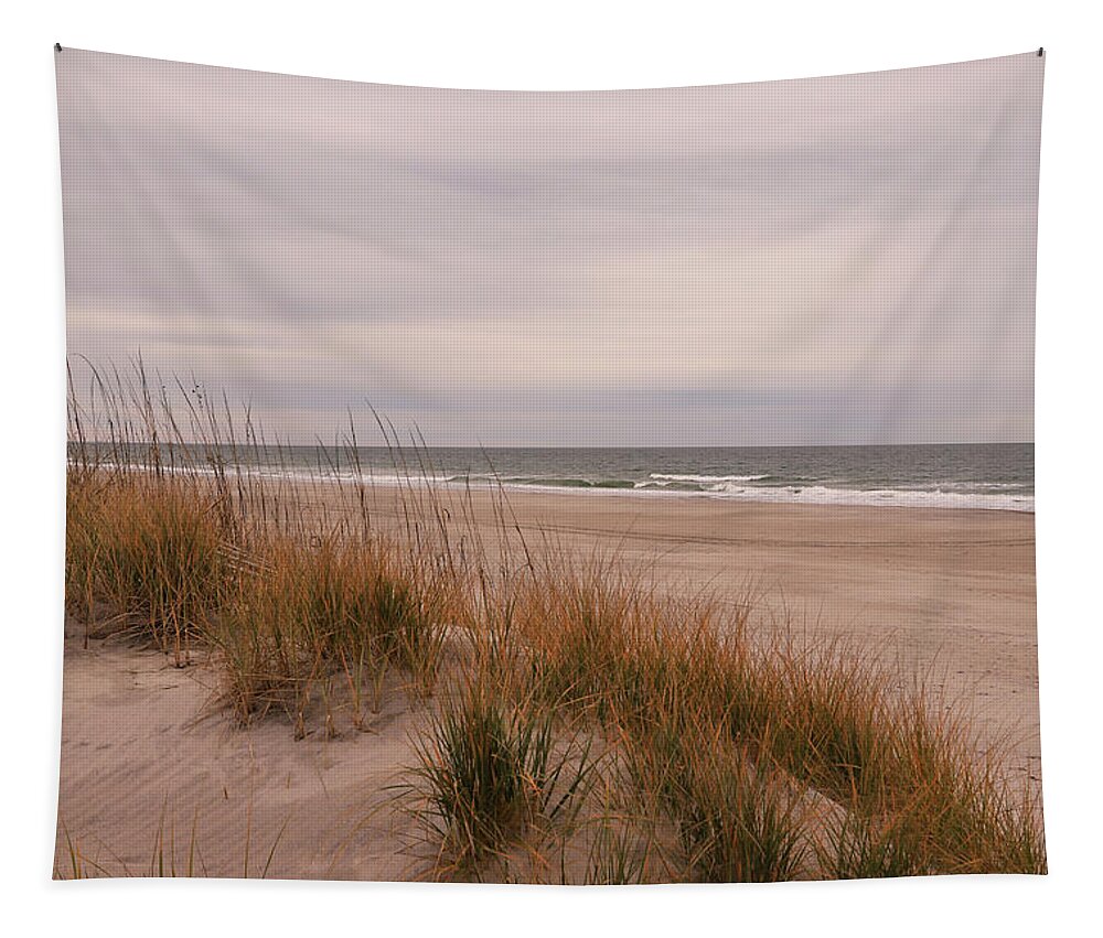 Atlantic Ocean Tapestry featuring the photograph Dunes at the Atlantic Ocean by Karen Ruhl