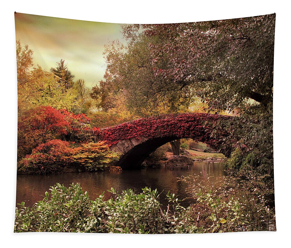 Bridge Tapestry featuring the photograph Dusk At Gapstow by Jessica Jenney