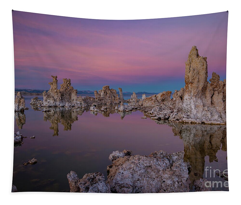 Mono Lake Tapestry featuring the photograph Dusk at Mono Lake by Keith Kapple