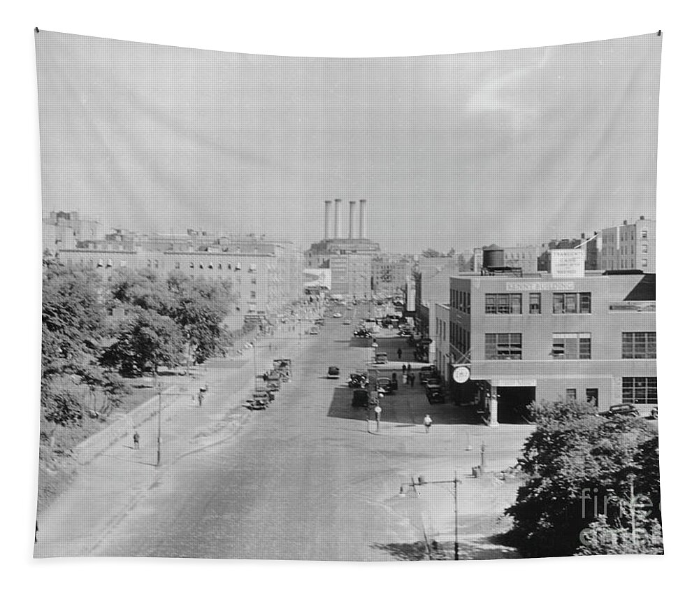 Dyckman Street Tapestry featuring the photograph Dyckman Street, 1936 by Cole Thompson