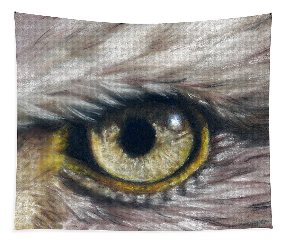  Tapestry featuring the pastel Eagle Eye Study by Kirsty Rebecca