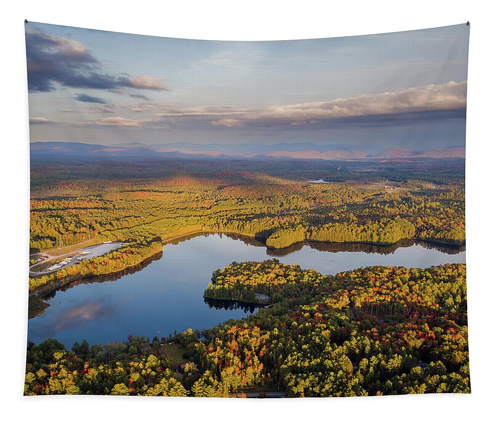 Landscape Tapestry featuring the photograph Early Fall at Spectacle Pond - Brighton, Vermont by John Rowe