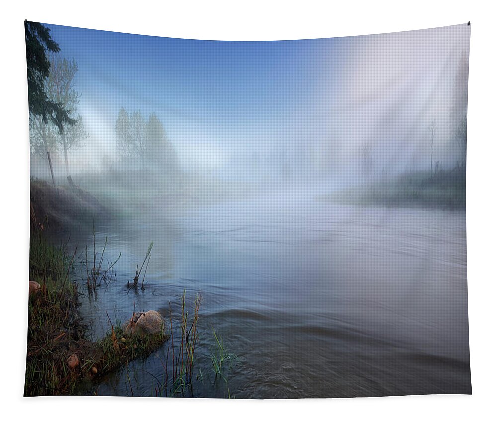 Landscape Tapestry featuring the photograph Early Morning by the Creek by Dan Jurak