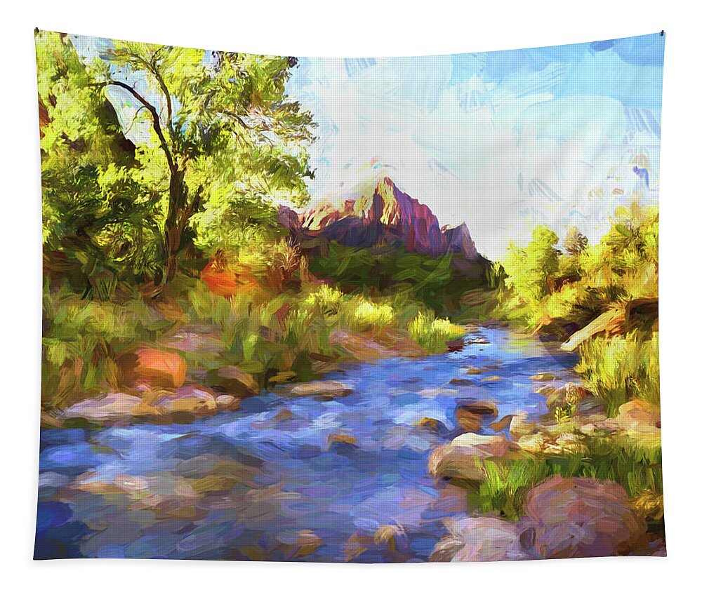 Zion Tapestry featuring the photograph Early Morning Sunrise Zion N.P. X102 by Rich Franco