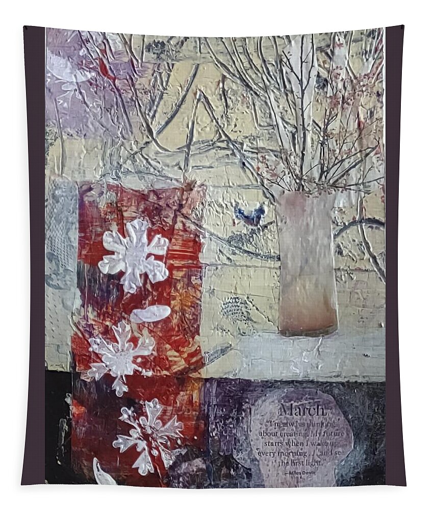 Spring Tapestry featuring the mixed media Early Spring by Suzanne Berthier