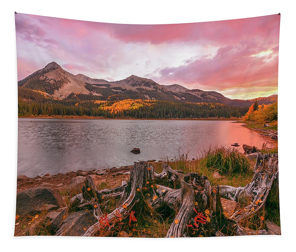 Crested Butte Tapestry featuring the photograph East Beckwith Sunset by Aaron Spong