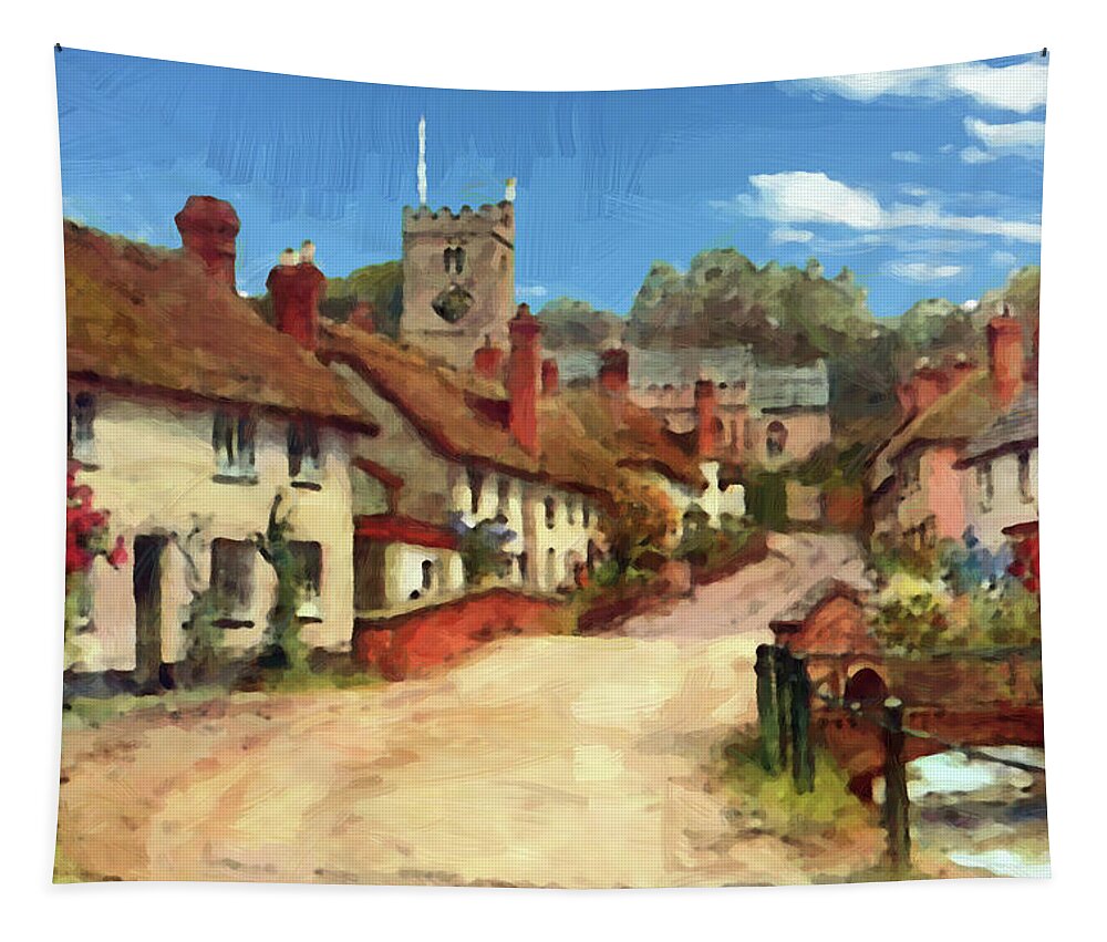 Landscape Tapestry featuring the painting East Budleigh - DWP1428837 by Dean Wittle
