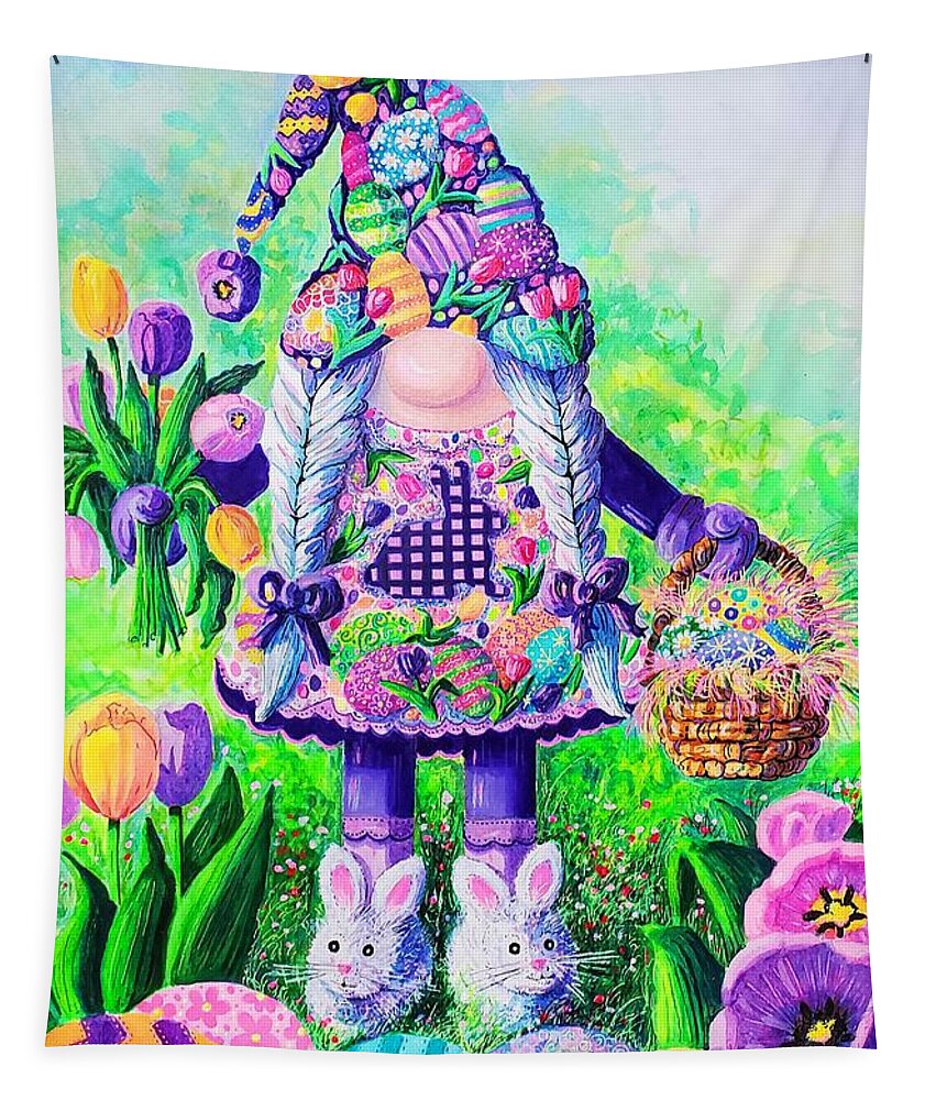 Easter Tapestry featuring the painting Easter Gnome by Diane Phalen
