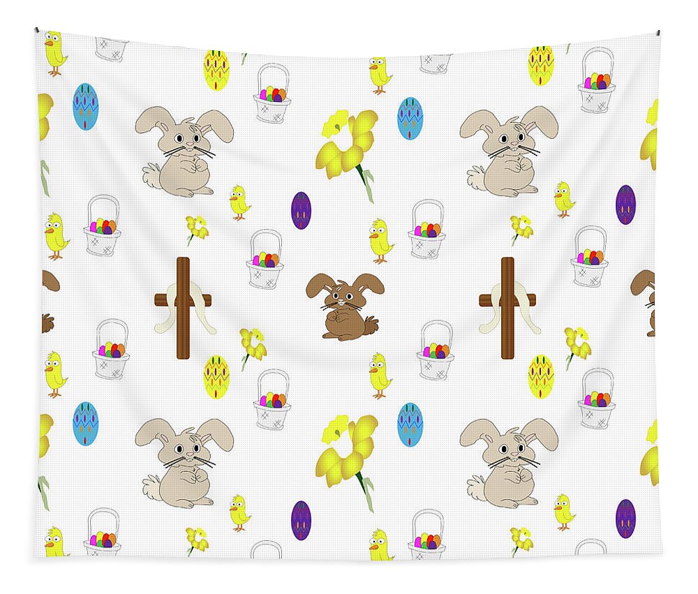 Illustration Tapestry featuring the photograph Easter seamless pattern by Karen Foley