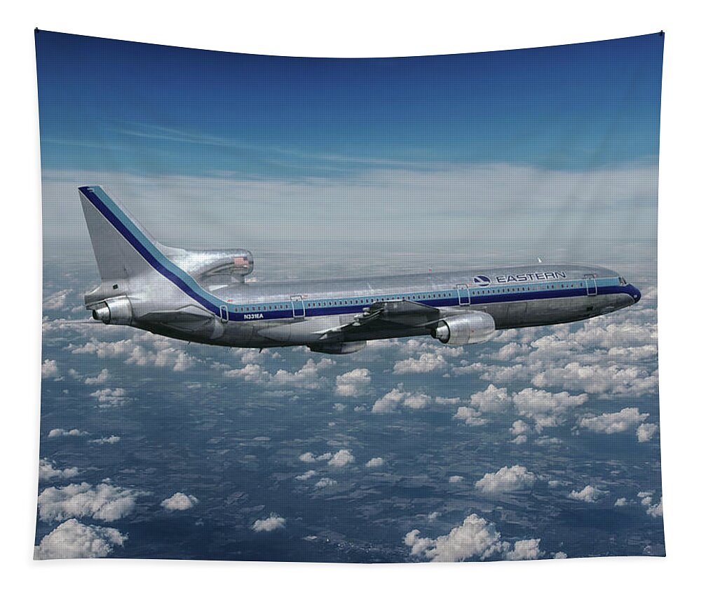 Eastern Airlines Tapestry featuring the mixed media Eastern Airlines L-1011 TriStar by Erik Simonsen