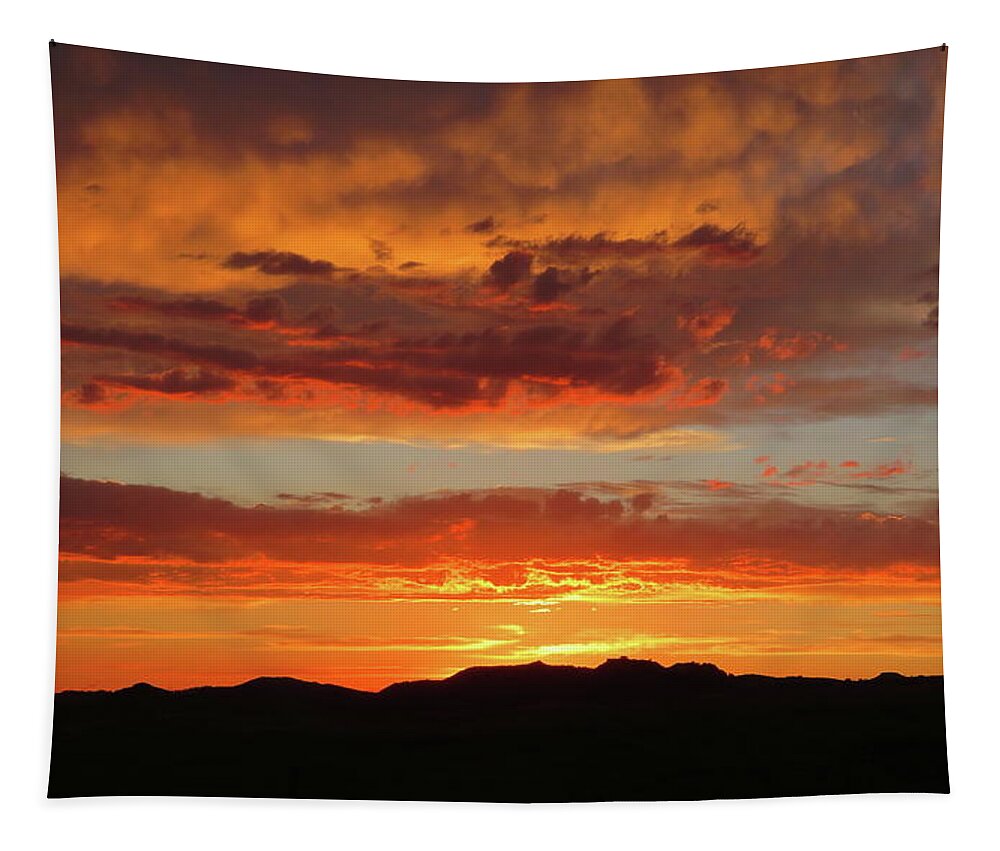 Sunset Tapestry featuring the photograph Eastern Montana Sunset by Katie Keenan