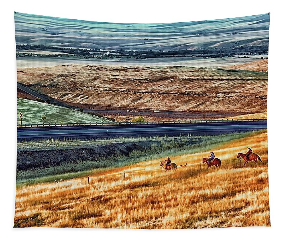  Tapestry featuring the photograph Eastern Oregon at Cabbage Hill by Michael W Rogers