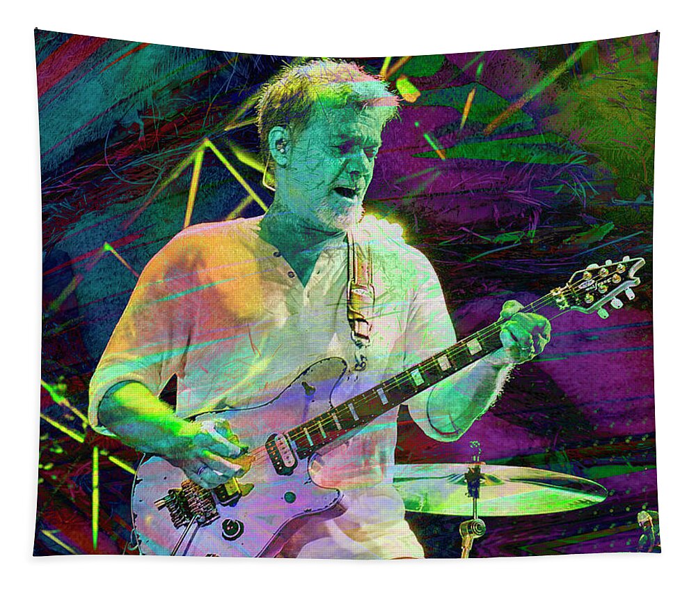 Eddie Van Halen Tapestry featuring the digital art Eddie Van Halen by Rob Hemphill