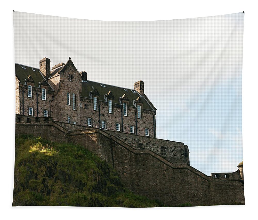 Castle Tapestry featuring the photograph Edinburgh Castle landmark in Scotland United Kingdom by Michalakis Ppalis