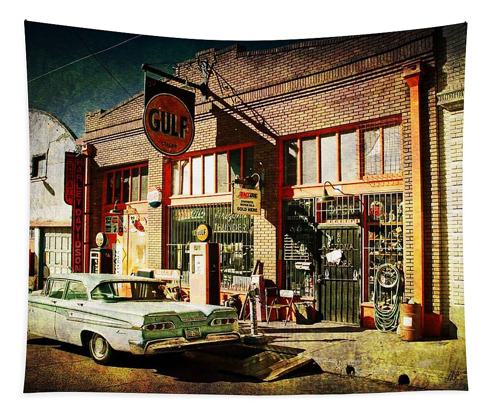 Lowell Tapestry featuring the photograph Edsel at Gulf by Mark Valentine