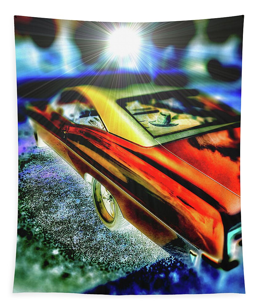 Symbol Tapestry featuring the photograph Electric Pontiac by Vintage Collectables
