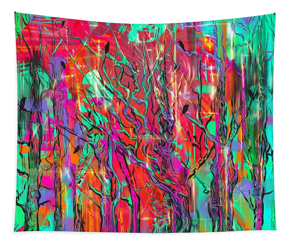 Landscape Tapestry featuring the digital art Electromagnetic by Angela Weddle