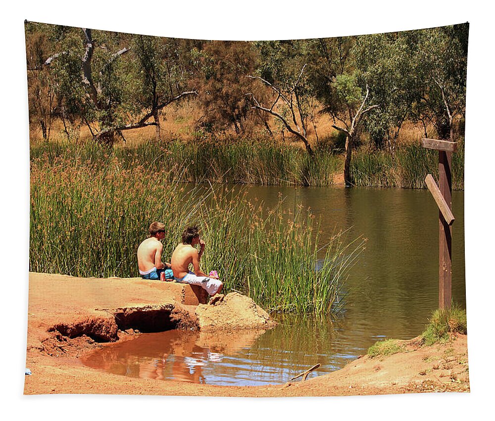 Ellendale Tapestry featuring the photograph Ellendale Pool, Walkaway, Western Australia #2 by Elaine Teague