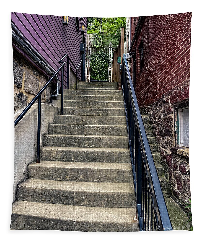 Stone Stairs Tapestry featuring the photograph Ellicott City Maryland 13 by William Norton