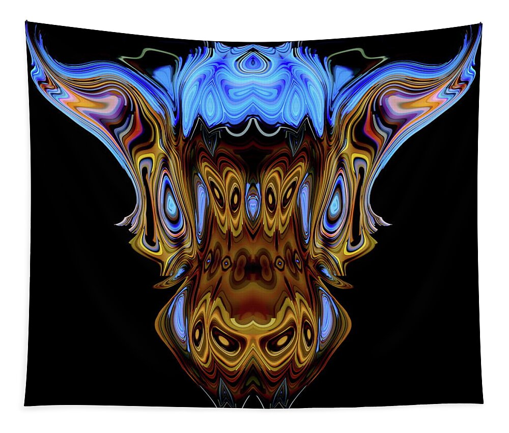 #abstract #abstractart #digital #digitalart #wallart #markslauter #print #greetingcards #pillows #duvetcovers #shower #bag #case #shirts #towels #mats #notebook #blanket #charger #pouch #mug #tapestries #facemask #puzzle Tapestry featuring the digital art Elven Horse by Mark Slauter