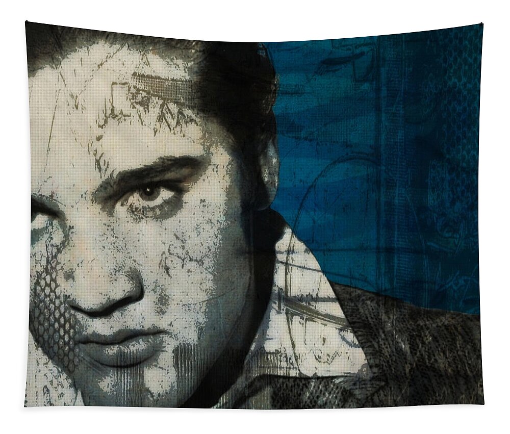 Elvis Presley Art Tapestry featuring the digital art Elvis Presley - Blue Suede Shoes by Paul Lovering