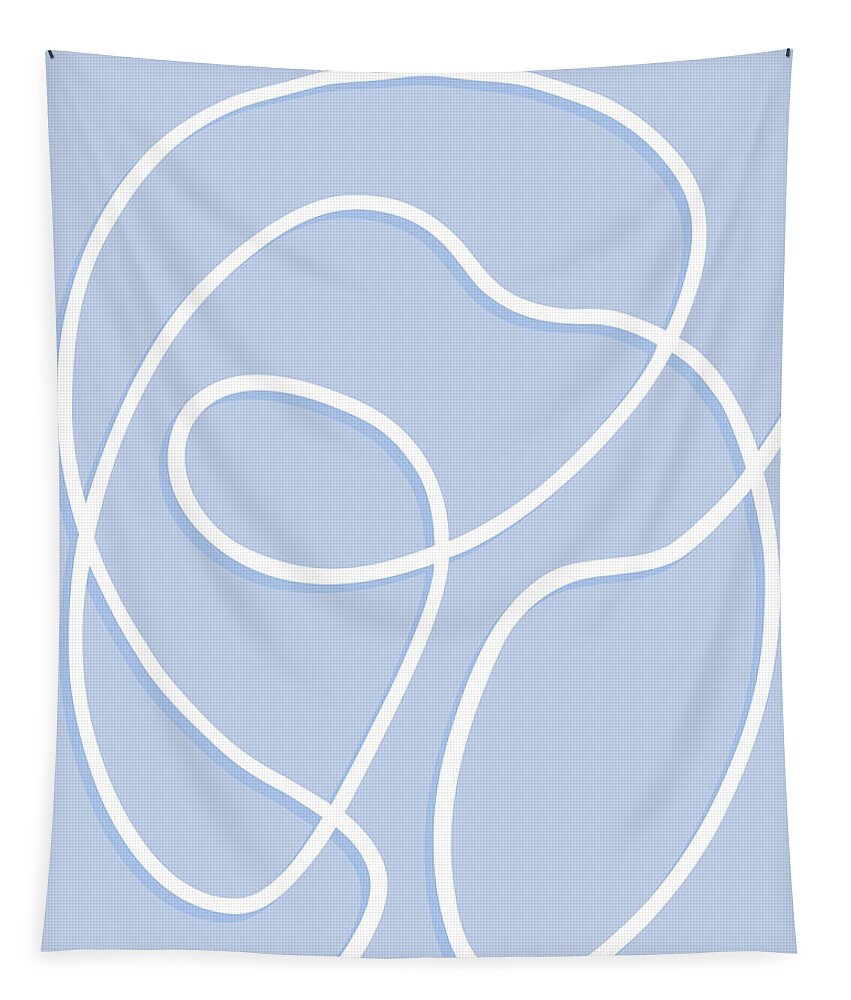 Nikita Coulombe Tapestry featuring the painting Embrace 1 in blue by Nikita Coulombe