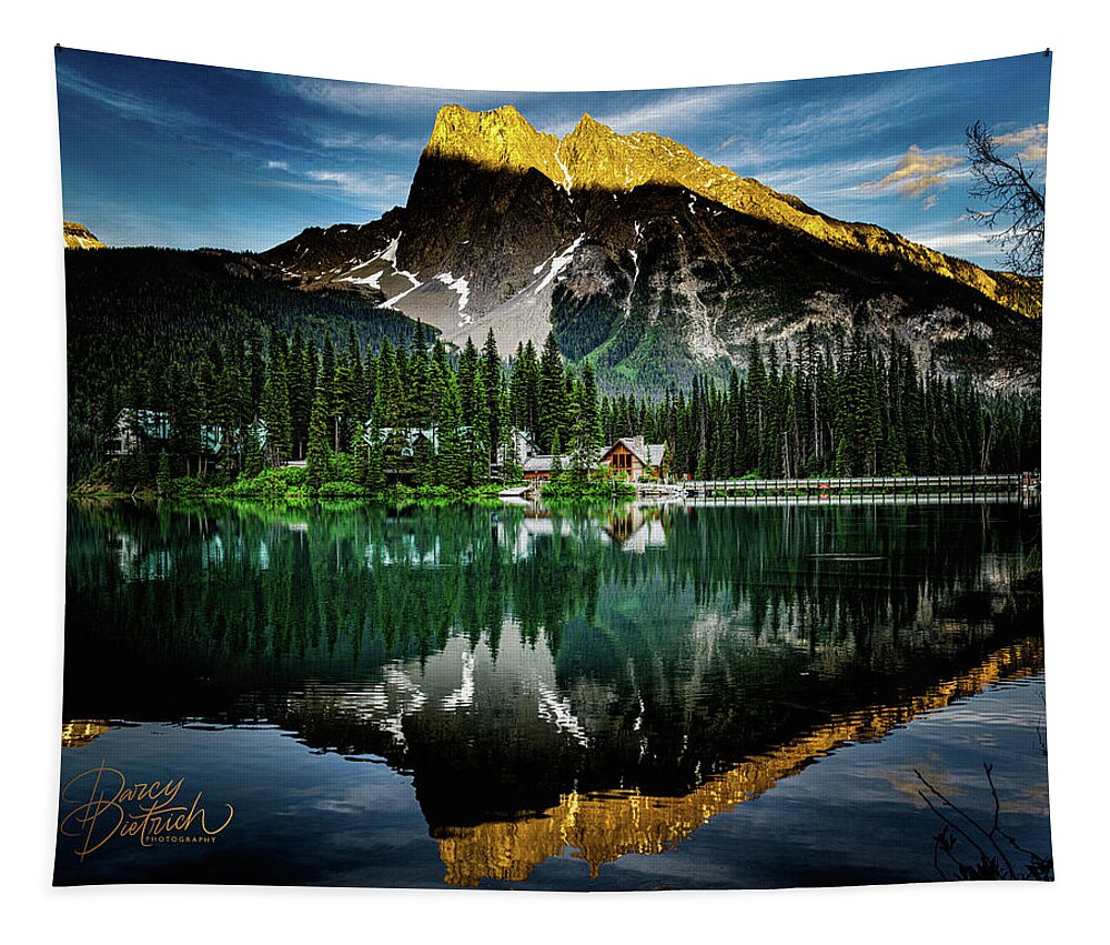 Emerald Lake Lodge  Yoho National Park B.c. Tapestry featuring the photograph Emerald Lake Lodge by Darcy Dietrich