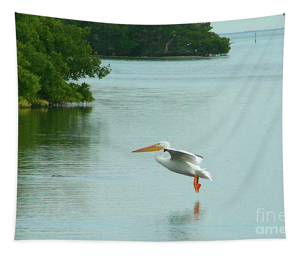 Nature Tapestry featuring the photograph En Pointe Landing by Mariarosa Rockefeller