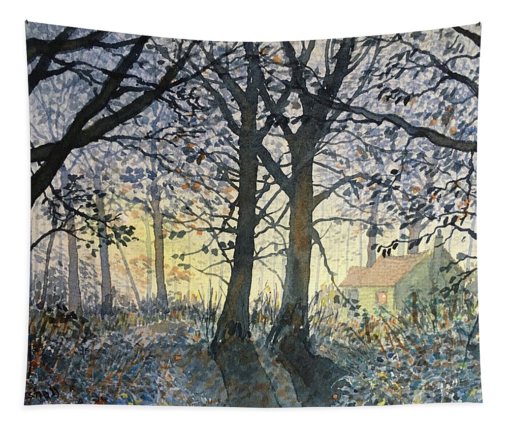 Watercolour Tapestry featuring the painting Enchanted Forest by Glenn Marshall