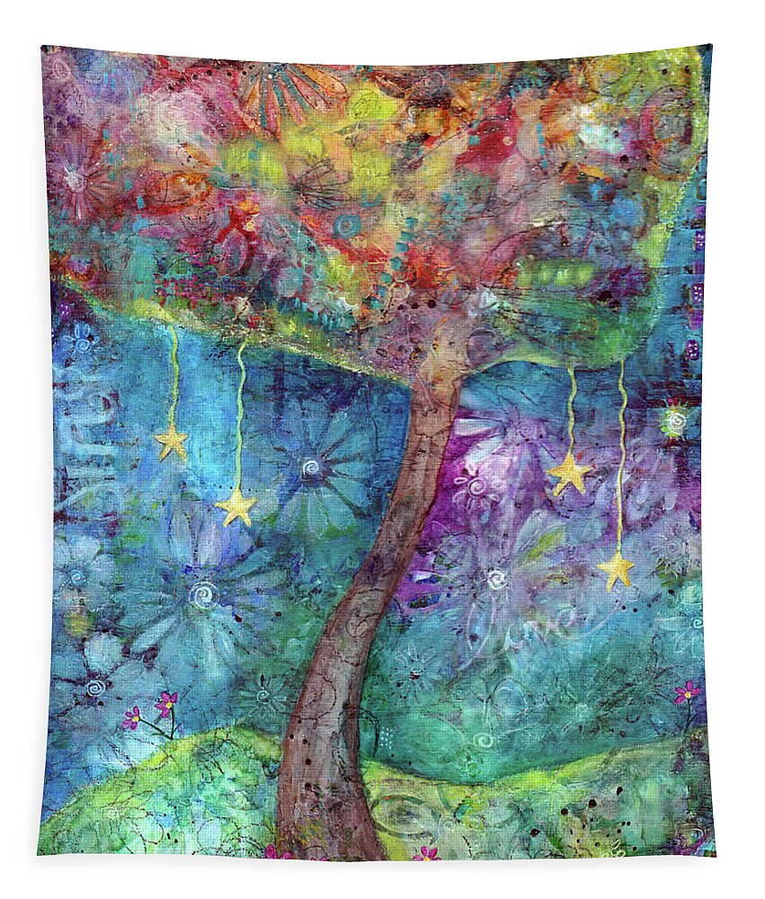 Tree Tapestry featuring the painting Enchantment by Winona's Sunshyne